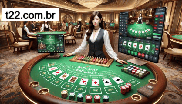 t22 com 50+ mesas de cassino ao vivo em HD 4K.
